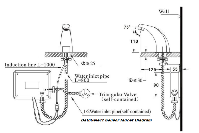 Melo Automatic Commercial Sensor Faucet (also available in Oil Rubbed Bronze or Gold Finish)